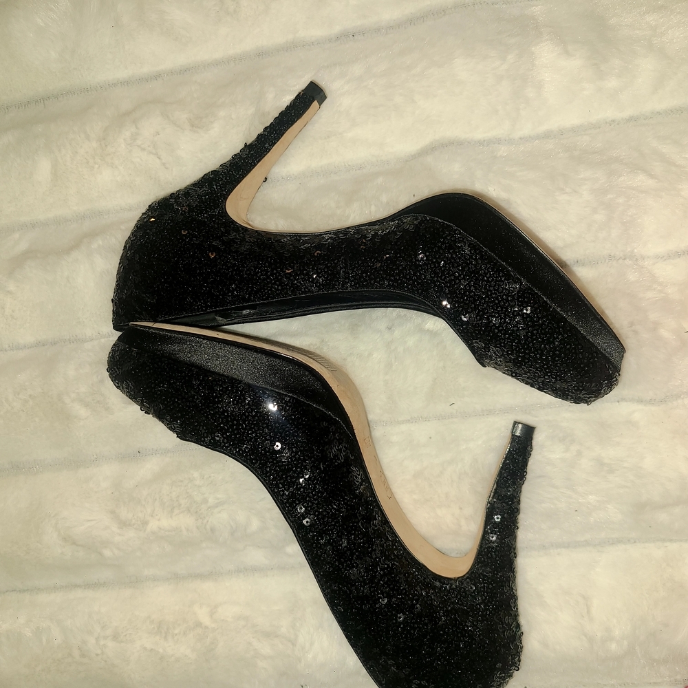 White House Black Market Black Stiletto Platform Heels - Picture 2 of 5
